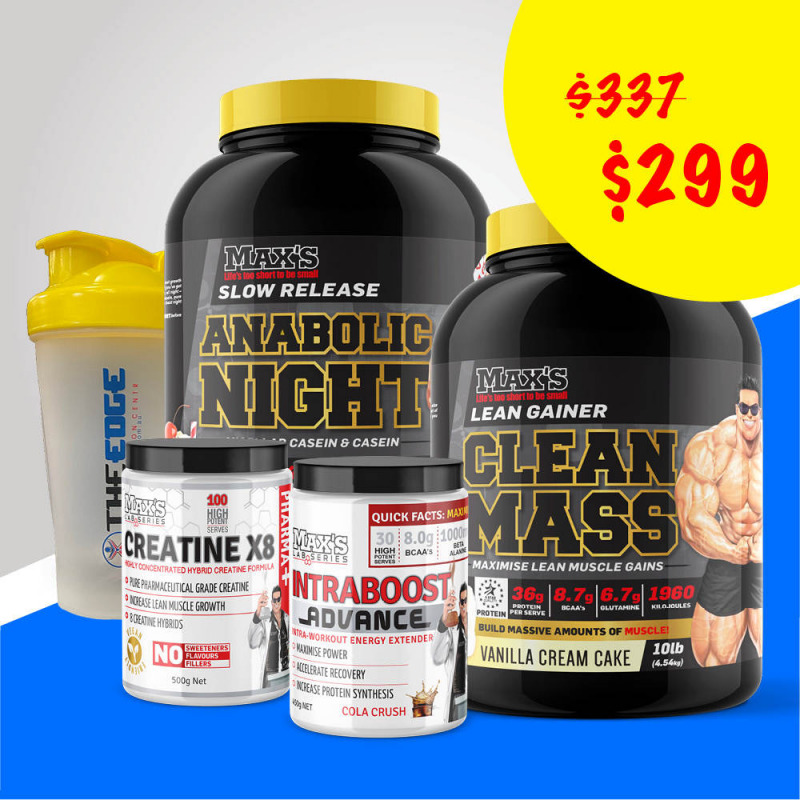maxs clean muscle builder combo